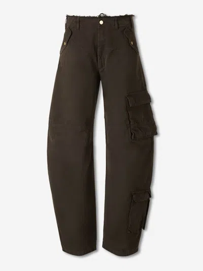 Darkpark Rosalind Frayed Pocket Trousers In Brown