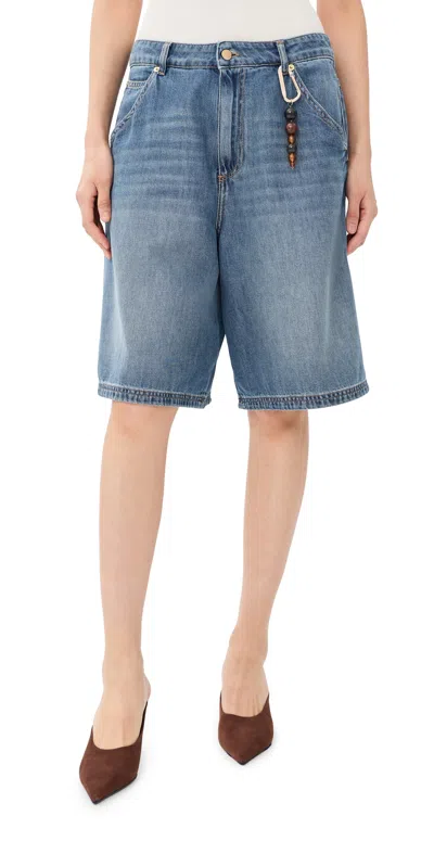 Darkpark Emily Denim Shorts Slate Vintage In Blue