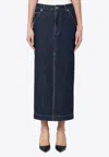 Shop Darkpark Erika Denim Midi Skirt