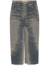 Darkpark Elasticated Denim Half-length Skirt In Blue