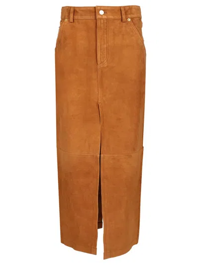 Darkpark Erika Midi Skirt In Brown