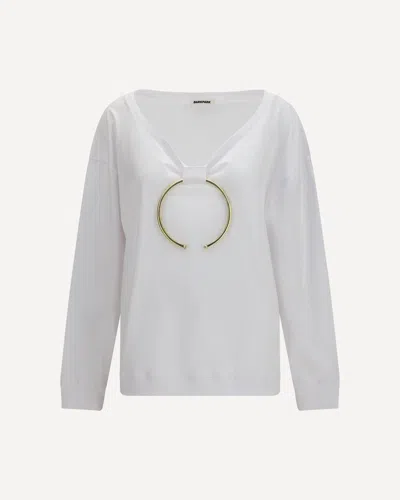 Darkpark Erin Necklace Off-shoulder Cotton Top In White