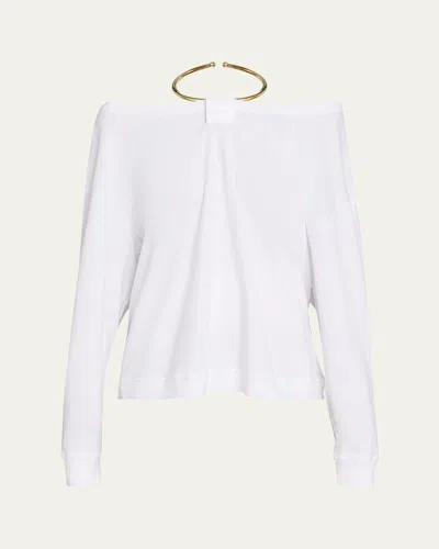 Darkpark Erin Necklace Off-the-shoulder Top In White