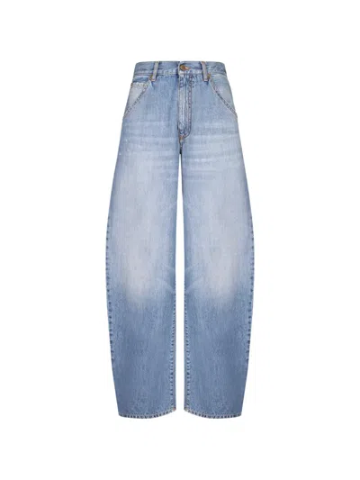 Darkpark Faded Barrel-leg Jeans In Blue
