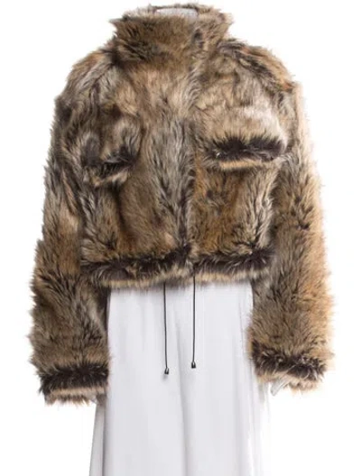 Pre-owned Darkpark Faux Fur Faux Fur Jacket In Brown