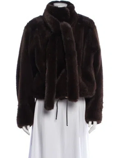 Pre-owned Darkpark Faux Fur Jacket In Brown