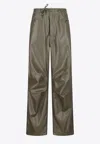 Darkpark Relaxed Fit Trousers Adjustable Drawstring Waist In Brown