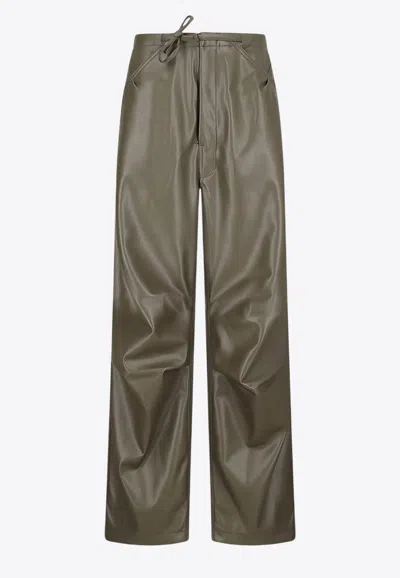 DARKPARK FAUX LEATHER STRAIGHT PANTS