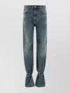 Darkpark Flared Hem Adjustable Jeans Pockets In Blue