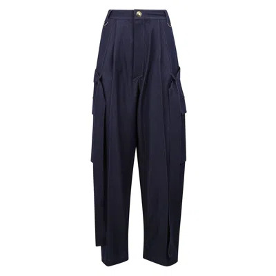 DARKPARK FLUID DRAPE WIDE-LEG CARGO JEANS