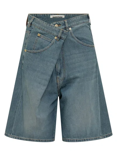 Darkpark Fold Over Mini Shorts For Spring/summer 2026 In Blue