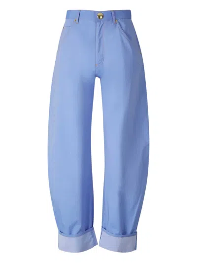 Darkpark Folded-edge Tapered Trousers In Blue
