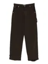 Darkpark Frayed Denim Straight-leg Jeans In Brown