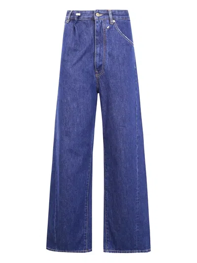 Darkpark Frayed-detail Cotton Jeans In Blue