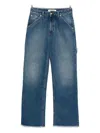 Darkpark Frayed Hem Loose Fit Carpenter Lisa Jeans 24cm In Blue