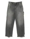 Darkpark Frayed-hem Chain-detail Trousers In Black