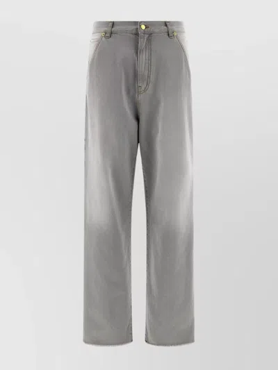 DARKPARK FRAYED HEM CONTRAST DETAIL TROUSERS