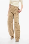 Darkpark Frayed Hem Cotton Rosalind Cargo Pants With Logo-buttons
