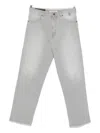 Darkpark Frayed-hem Jeans In Gray