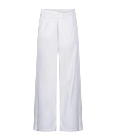 Darkpark Gaia Belted Wide-leg Trousers In White
