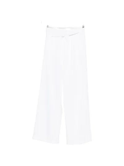 Darkpark Gaia Belted Wide-leg Trousers In White