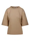 Darkpark Doyle Draped Short Sleeved T-shirt In Neutrals