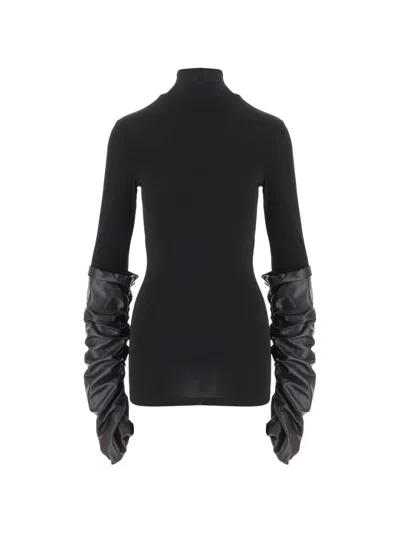 Darkpark Gathered Long-sleeve T-shirt In Black