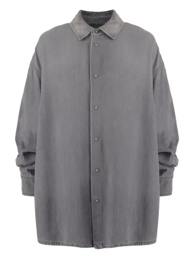 DARKPARK GATHERED-SLEEVE DENIM SHIRT