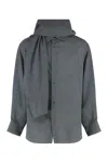 Darkpark George Shirt With Detachable Wool Scarf In Gray