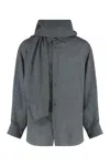 Darkpark George Shirt With Detachable Wool Scarf In Gray