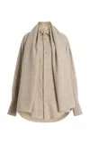 Darkpark Georgia Wool Scarf Shirt In Neutral