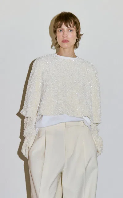 Darkpark Gloria Paillettes Poncho In White