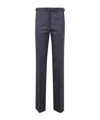 Darkpark Tailored Wool Pants With Pleats And Pockets In Blue
