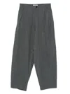 Darkpark High-waisted Grey Wide-leg Trousers With Pleated Front In Gray
