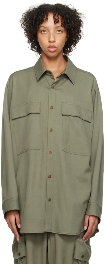 Darkpark Green Julie Shirt In Mud Green