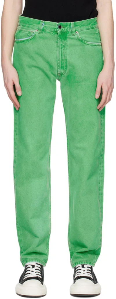 Darkpark Green Larry Jeans In Acid Green Ag