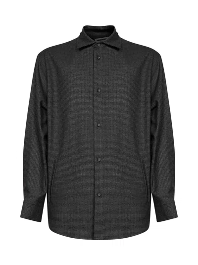 Darkpark Grey Keanu Houndstooth Print Shirt In Black