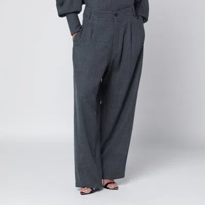 DARKPARK DARKPARK GREY MELANGE PHEBE WIDE-LEG TROUSERS