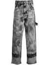 Darkpark Bleached-effect High-waisted Jeans In Black