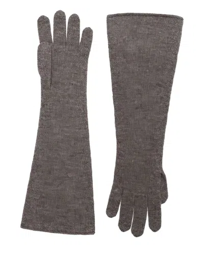 Darkpark Brown Cashmere Gloves In Pattern