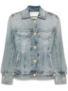 Darkpark Blue Gwen Bustier Denim Jacket In Blue