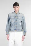 Darkpark Blue Gwen Bustier Denim Jacket In Blue