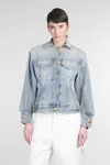 Darkpark Blue Gwen Bustier Denim Jacket In Blue