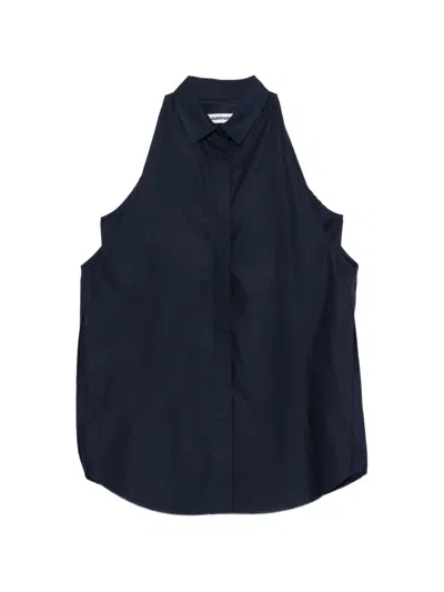 Darkpark Halter-neck Sleeveless Top In Blue