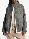 Darkpark Herringbone-pattern Bomber Jacket In Gray
