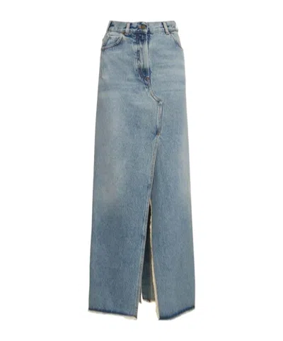 Darkpark High Waist Denim Skirt In Blue