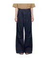 Darkpark Daisy Contrast-stitching Wide Leg Jeans In Blue