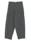 Darkpark High-waisted Grey Wide-leg Trousers With Pleated Front In Gray