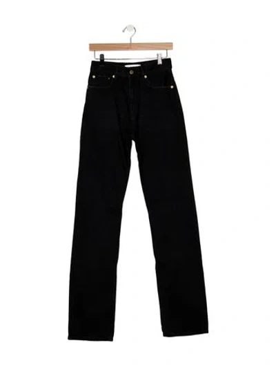Pre-owned Darkpark High-rise Straight Leg Jeans In Black