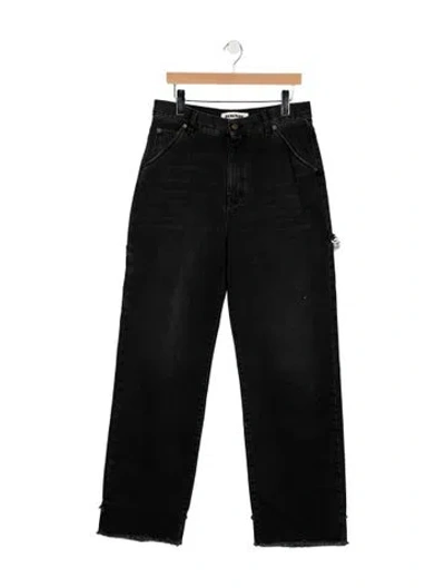 Pre-owned Darkpark High-rise Straight Leg Jeans In Black